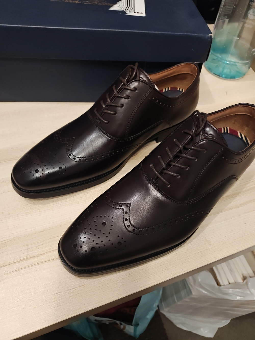 Brooks Brothers Dark Brown Leather Wingtip Oxfords 8